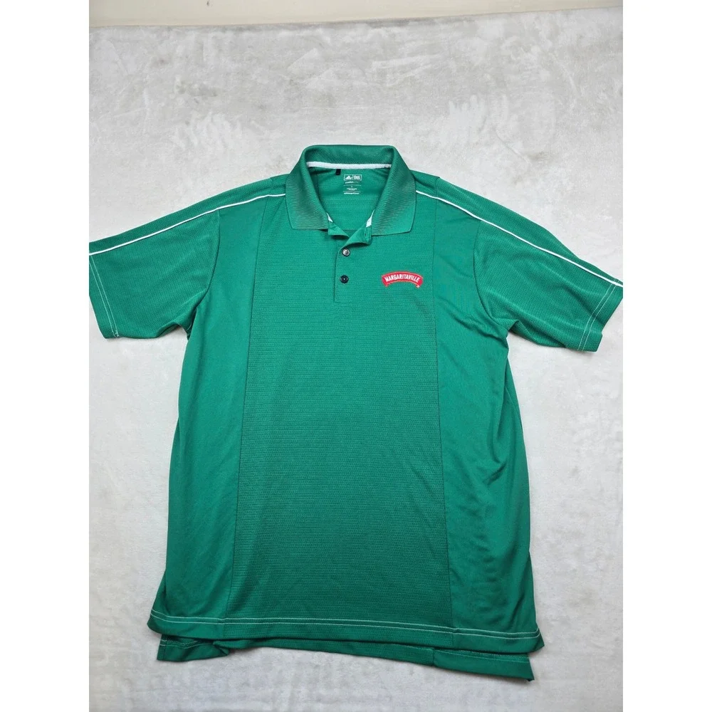 Adidas‎ Margaritaville Polo Shirt Mens Large Green Polyester Golf Climalite
